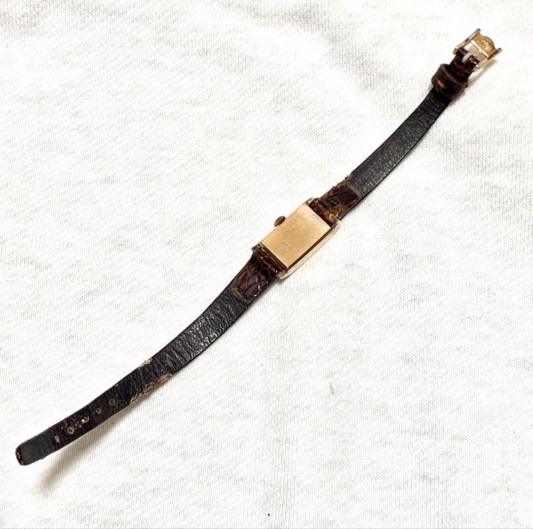 K18 18K 金無垢 ゴールド ケース レディース 角型　腕時計 ジャンク品