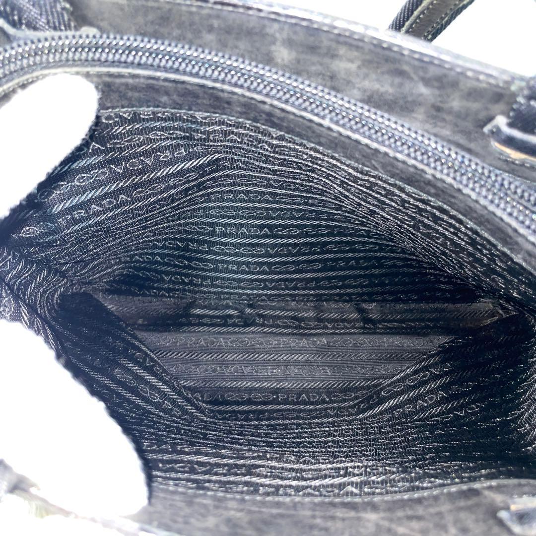 【良品】PRADA プラダ　トートバッグ　ナイロン　レザー　ブラック　黒　肩掛け