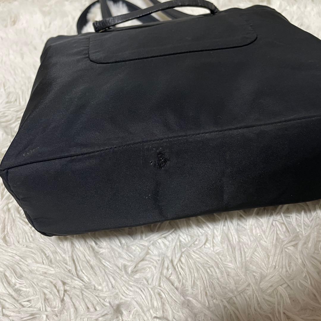【良品】PRADA プラダ　トートバッグ　ナイロン　レザー　ブラック　黒　肩掛け