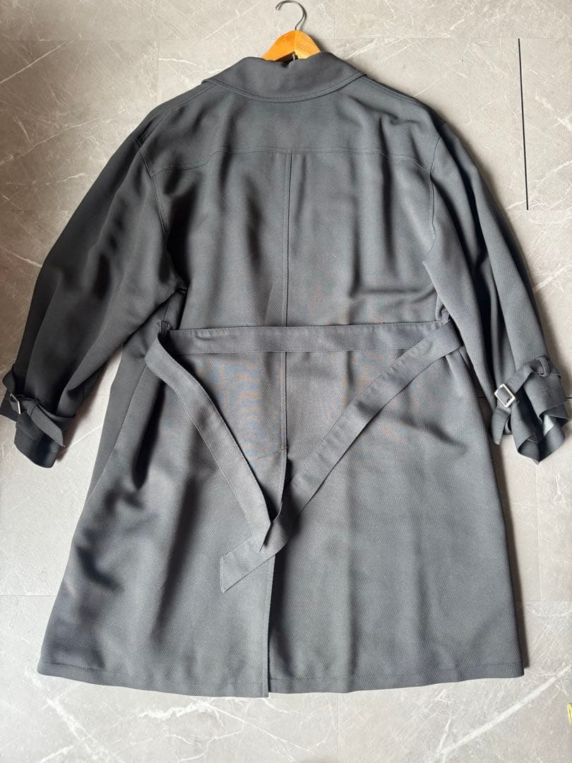 値下げ ジョルジオアルマーニ ベルト付き ロングコート グレー