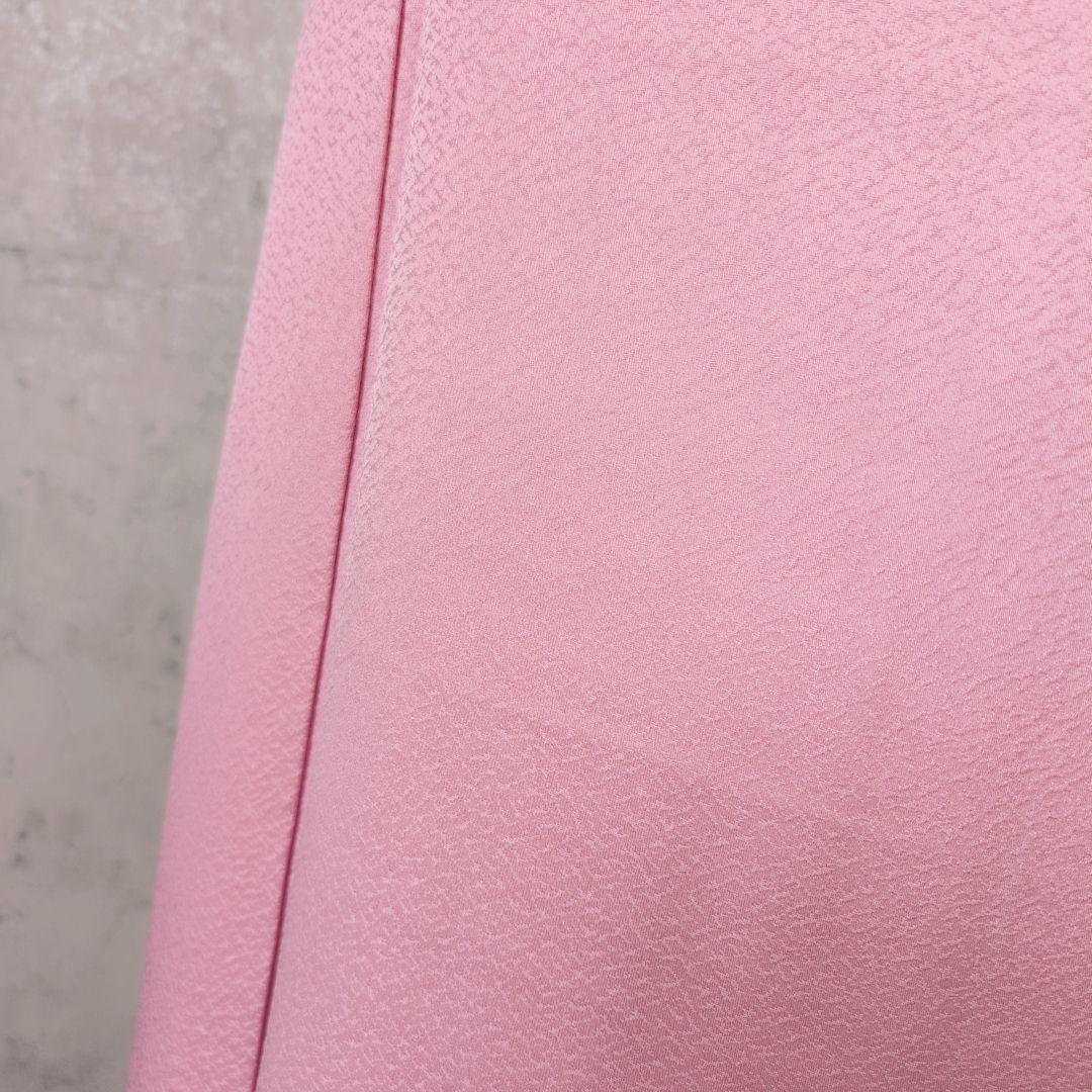 色無地　着物　フルセット　正絹　ピンク　しつけ糸　着物美品　F6