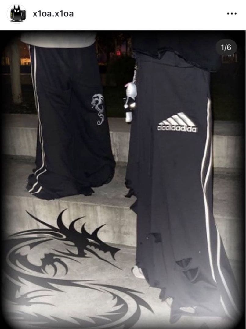 x1oa ダメージスウェットパンツ　黒