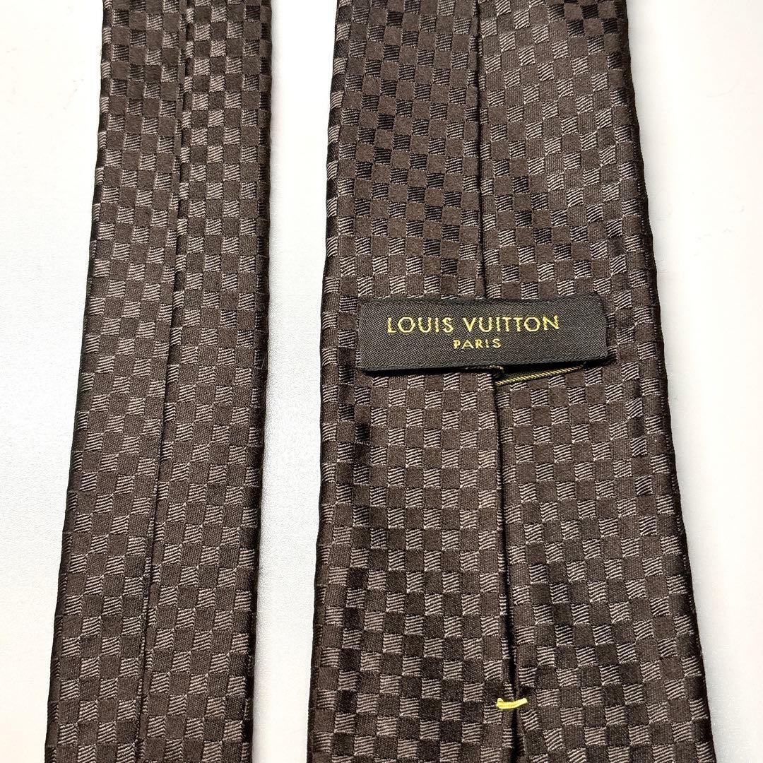 ルイヴィトン LV マイクロダミエ ネクタイ ブラウン ビジネス フォーマル