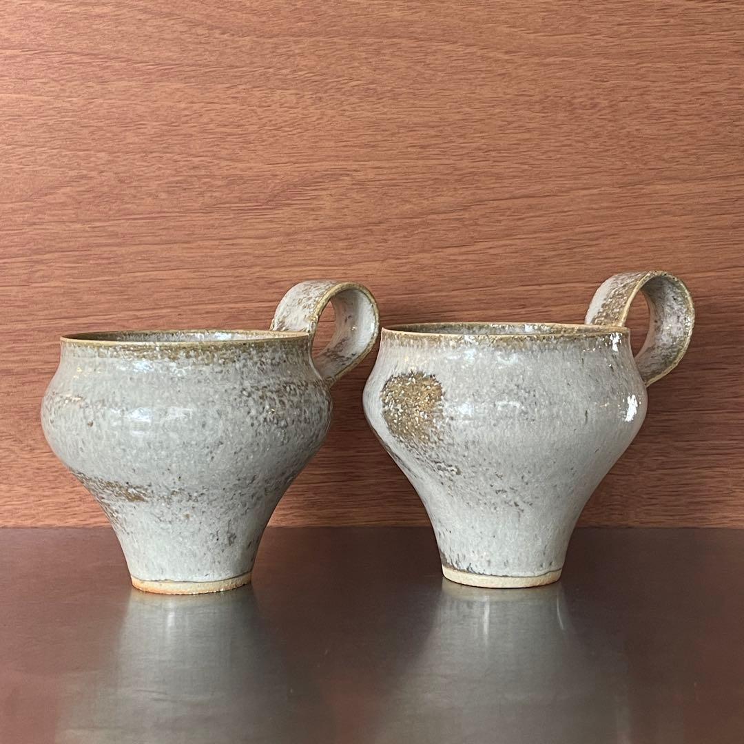 人気陶芸家鈴木麻起子 ラパンアルジョンテ　手付カップ2個セット