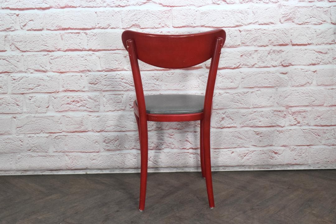 4点　TON/トン バナナチェア PVCクッション付き ダイニングチェア レッド