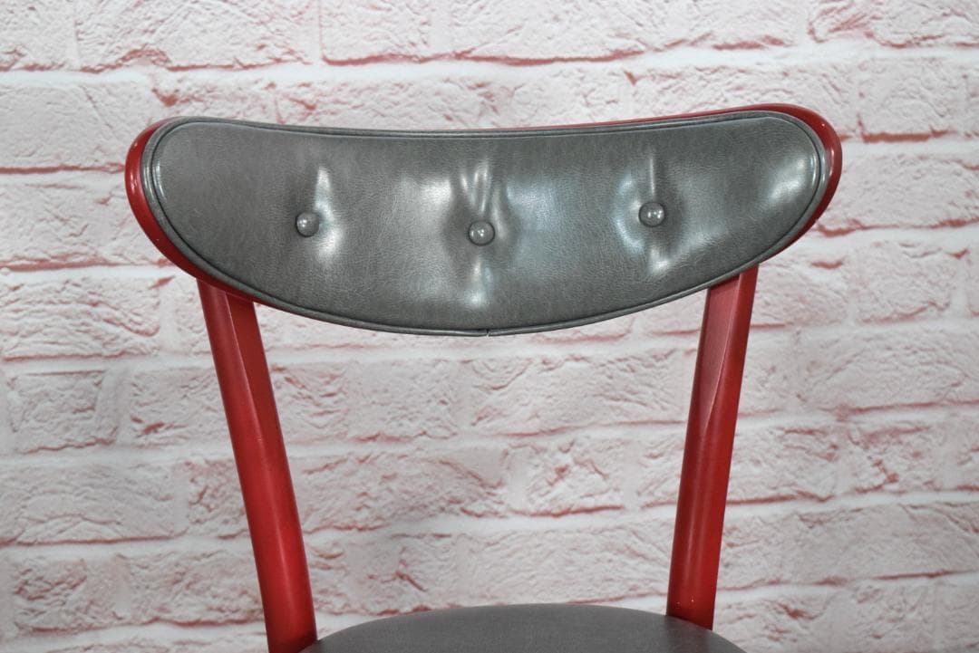 4点　TON/トン バナナチェア PVCクッション付き ダイニングチェア レッド