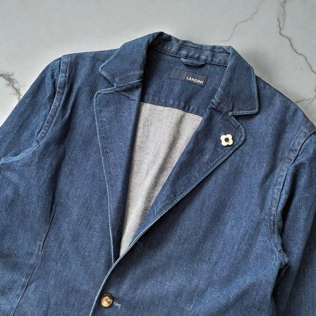 LARDINI テーラードジャケット デニムジャケット インディゴ アンコンXL