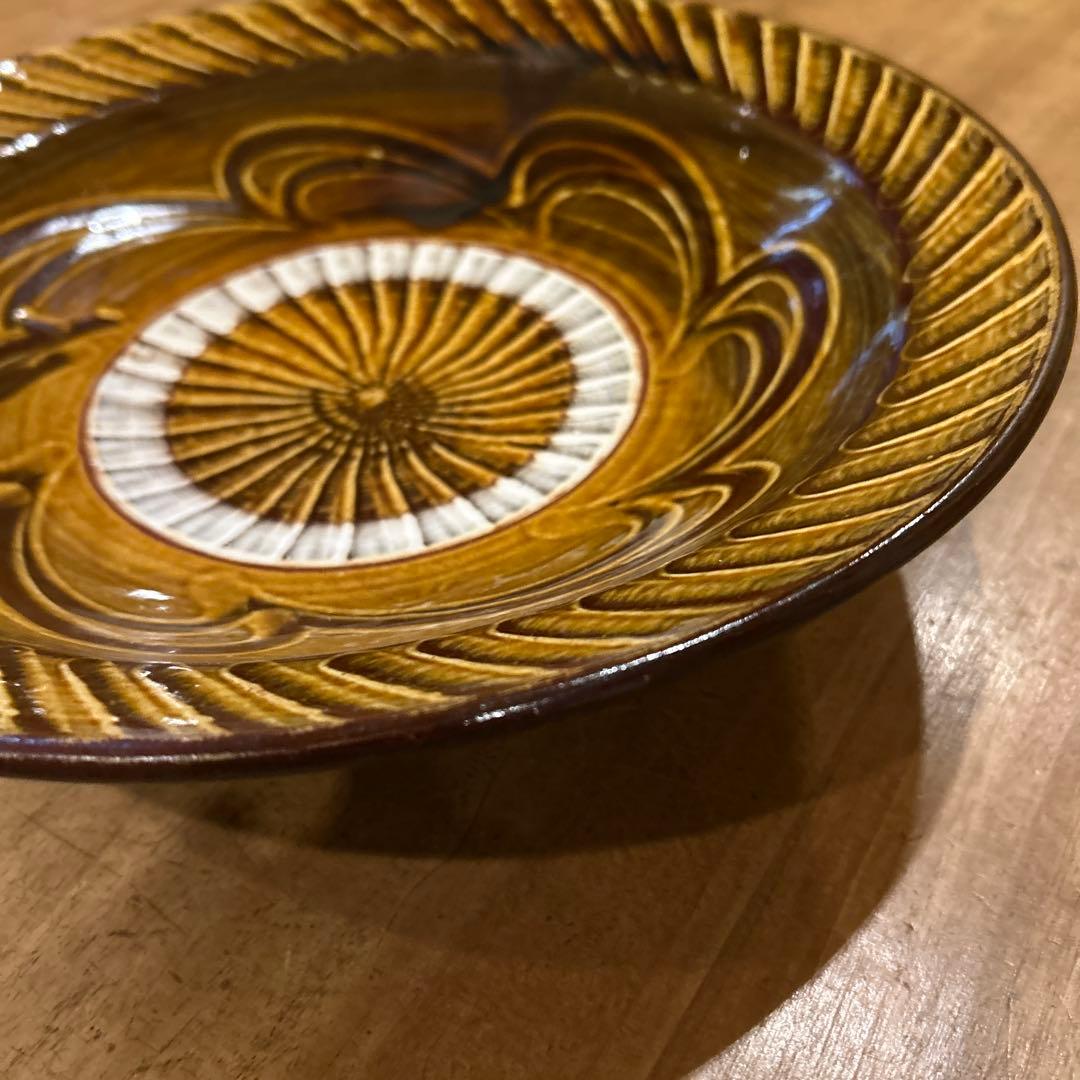 小鹿田焼 坂本浩二窯　刷毛目　節目　平鉢