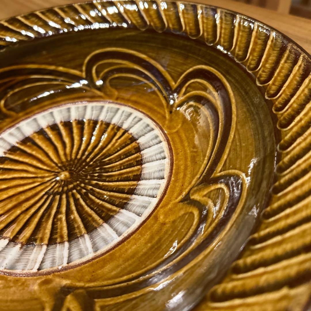 小鹿田焼 坂本浩二窯　刷毛目　節目　平鉢