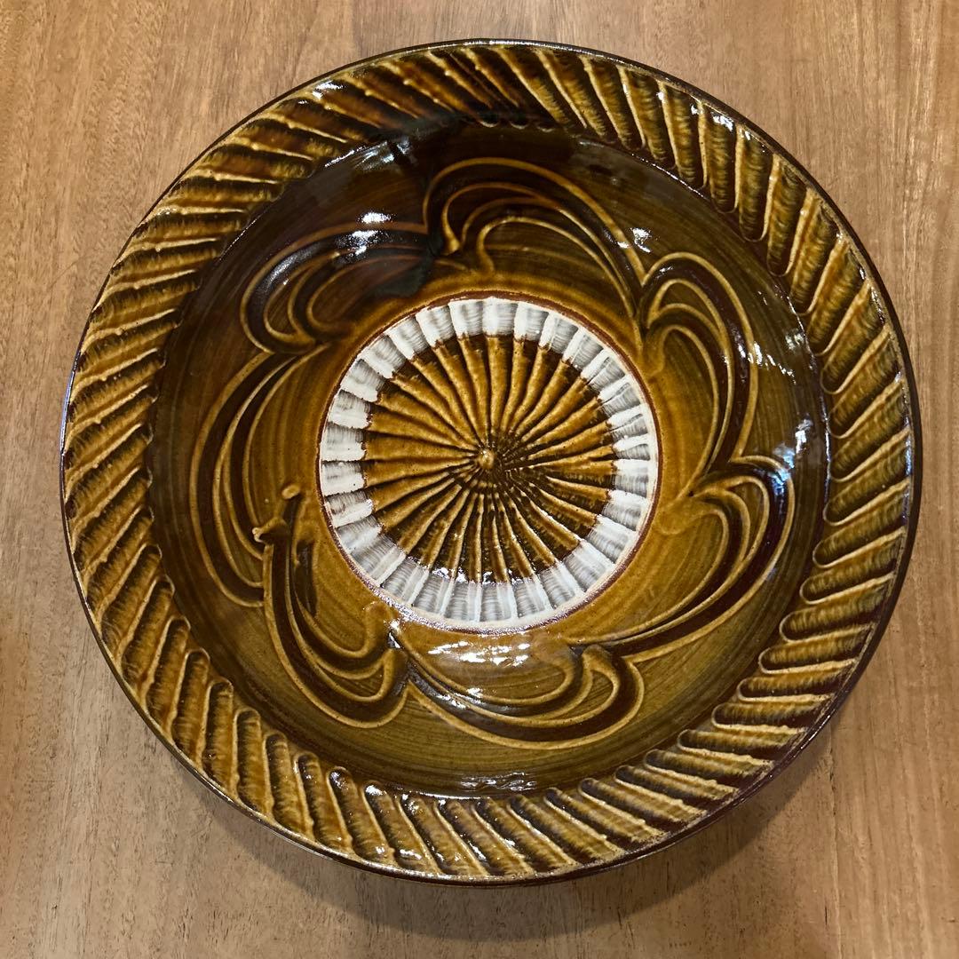 小鹿田焼 坂本浩二窯　刷毛目　節目　平鉢