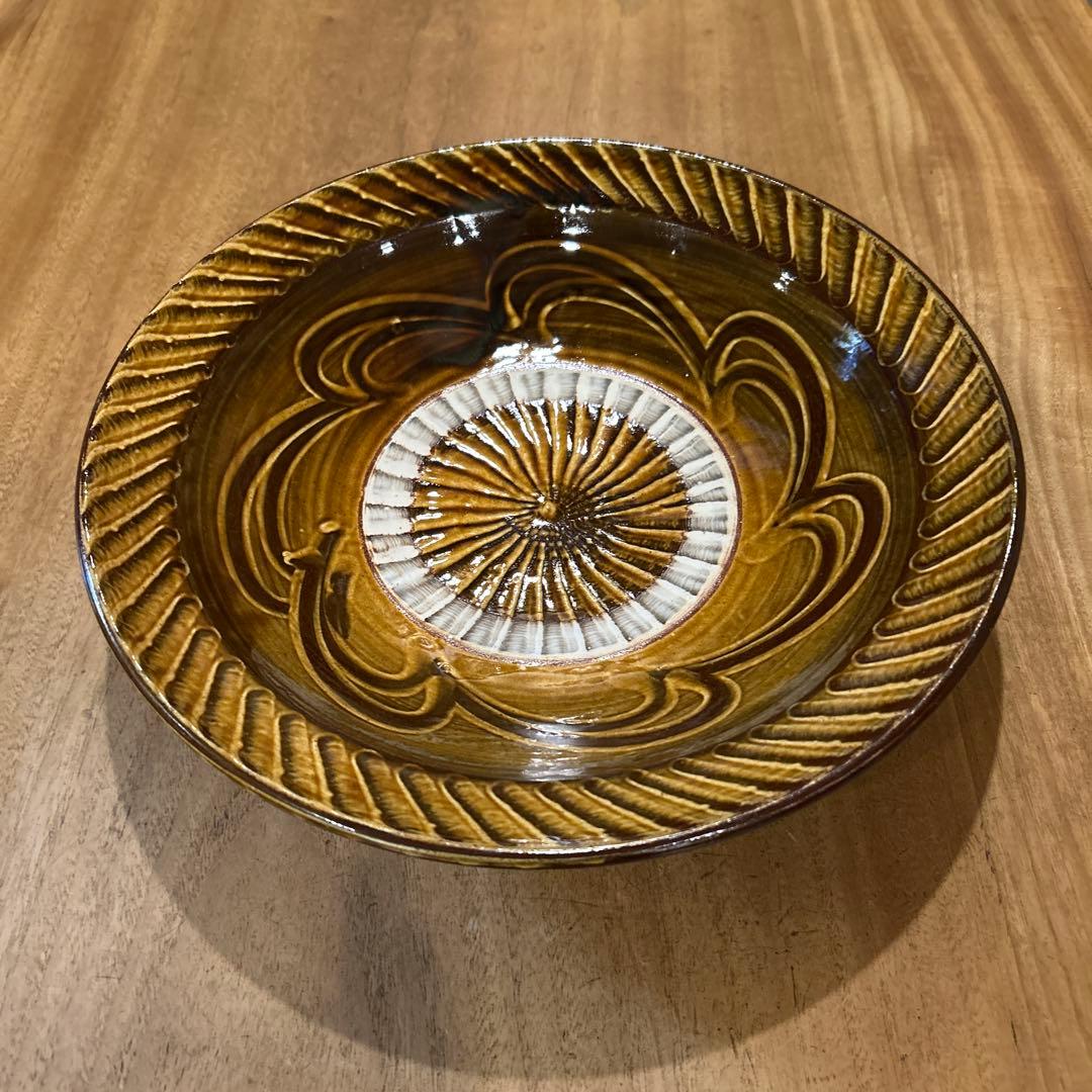 小鹿田焼 坂本浩二窯　刷毛目　節目　平鉢