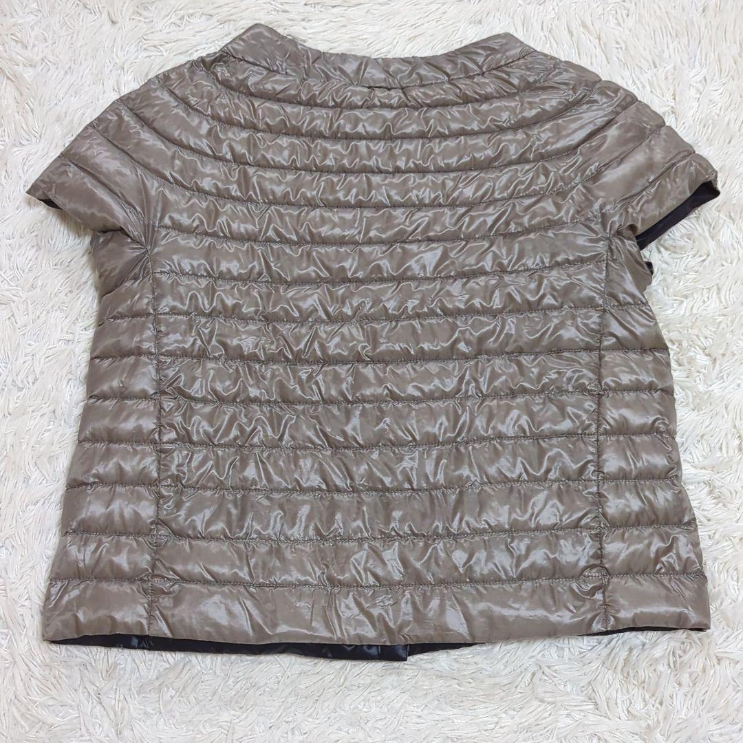 HERNO 44 リバーシブル フレンチスリーブ ケープ ダウンベスト 金ボタン