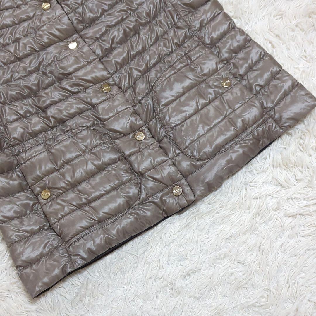 HERNO 44 リバーシブル フレンチスリーブ ケープ ダウンベスト 金ボタン