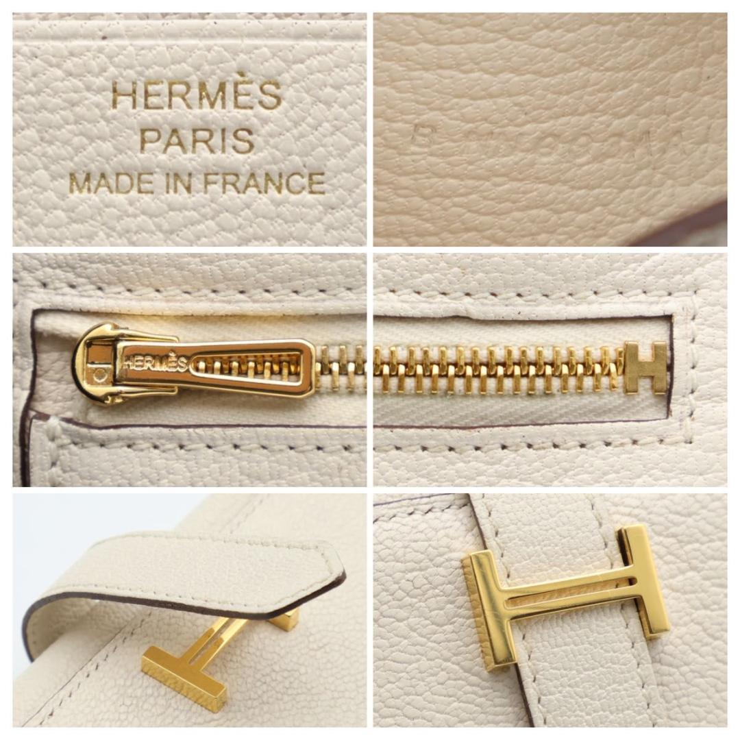 鑑定書付き【超極美品】HERMES ベアンコンビネ　三つ折り財布　シェーブル
