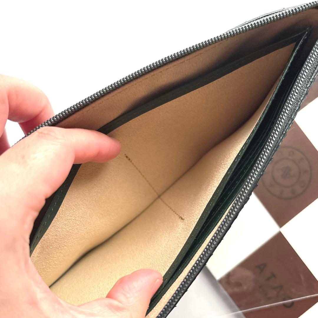 【新品】ATAO アタオ limo リモ ダイヤモンドパイソン 長財布 グリーン
