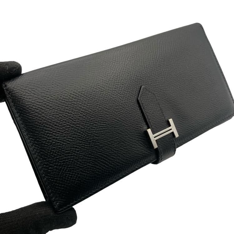 極美品 HERMES エルメス ベアン クラシック 長財布 ▢I刻印 ブラック