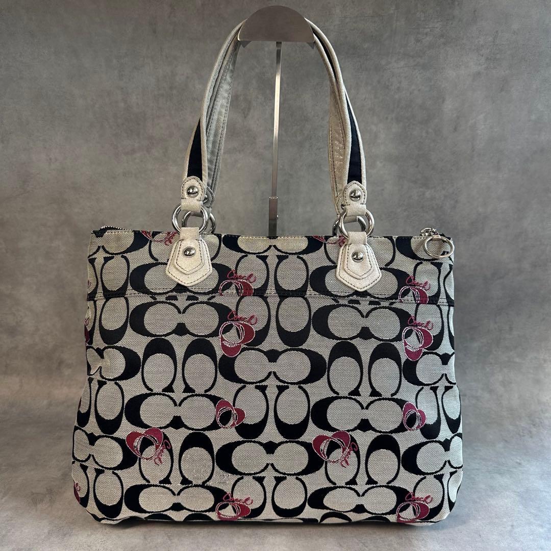 バッグ Y2K COACH Poppy Gram Signature Tote Bag