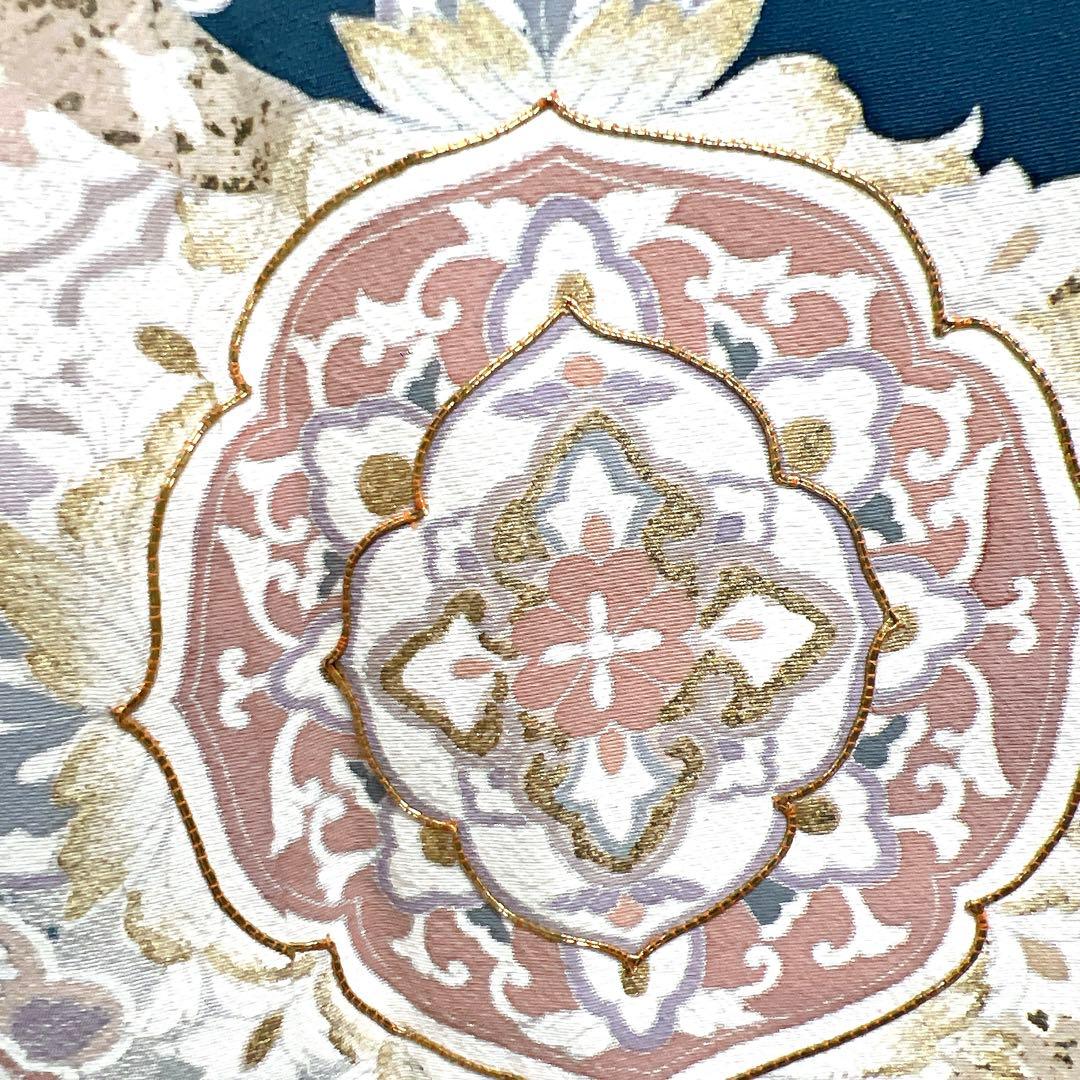 作家もの　色留袖　金駒刺繍　金彩　華紋　花菱　七宝　唐草 紋無し　着物　031k