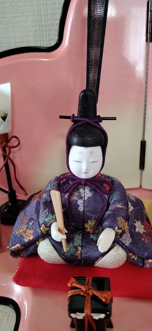 「さくらさくら 」コンパクト 小さな 木目込み親王飾り　雛人形 　一秀作　雛祭り
