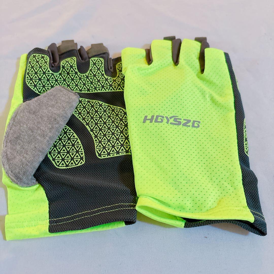 ☆XLサイズ 夏用 アイスシルク ハーフフィンガー 薄型 通気性 速乾性