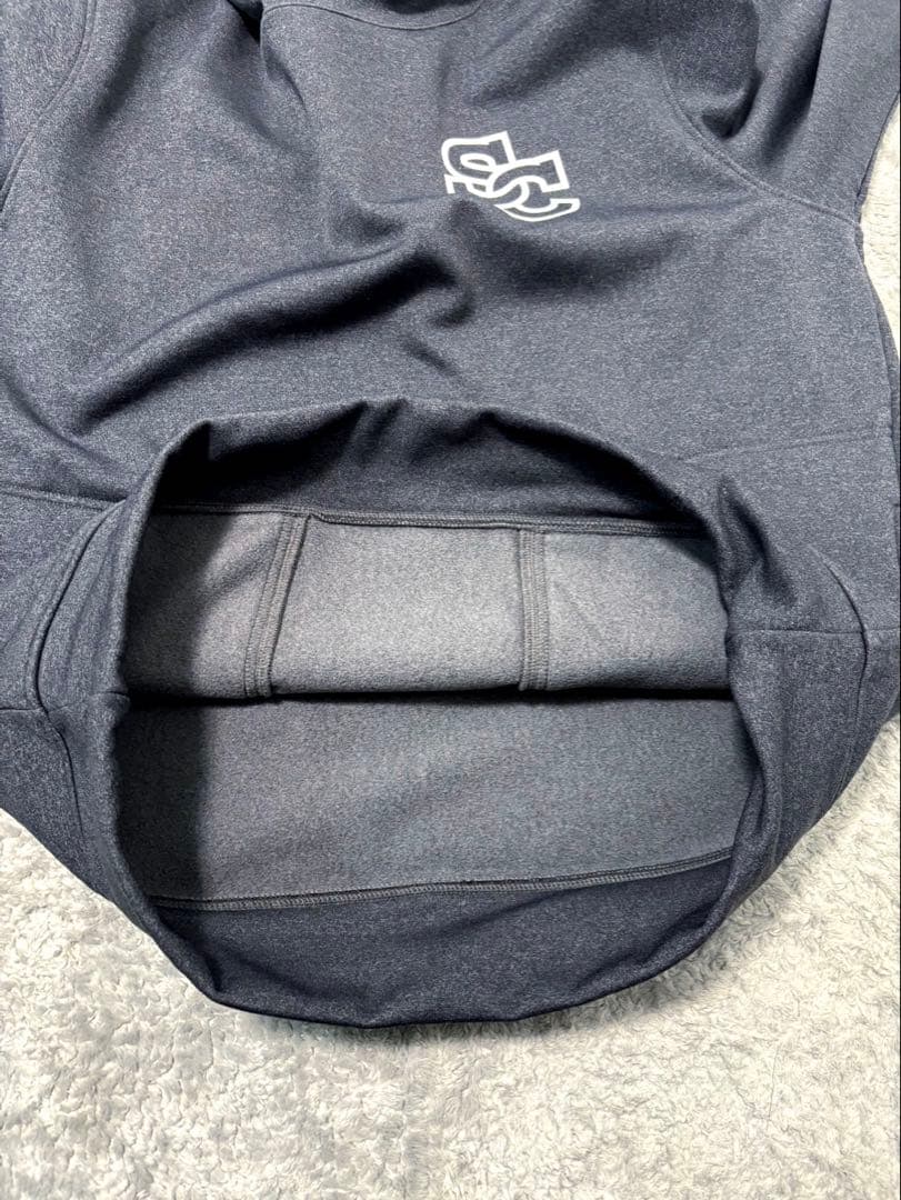 ★ 美品★シナコバ 裏起毛 スヌードトレーナー ロゴ編みリブ グレー LL