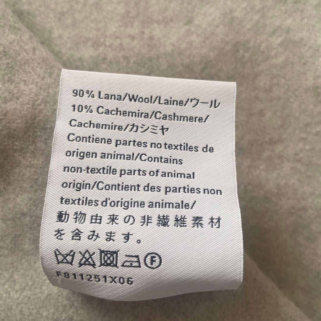 m　LOEWE バイカラーマフラー　グレー/アイボリー　ウール/カシミア