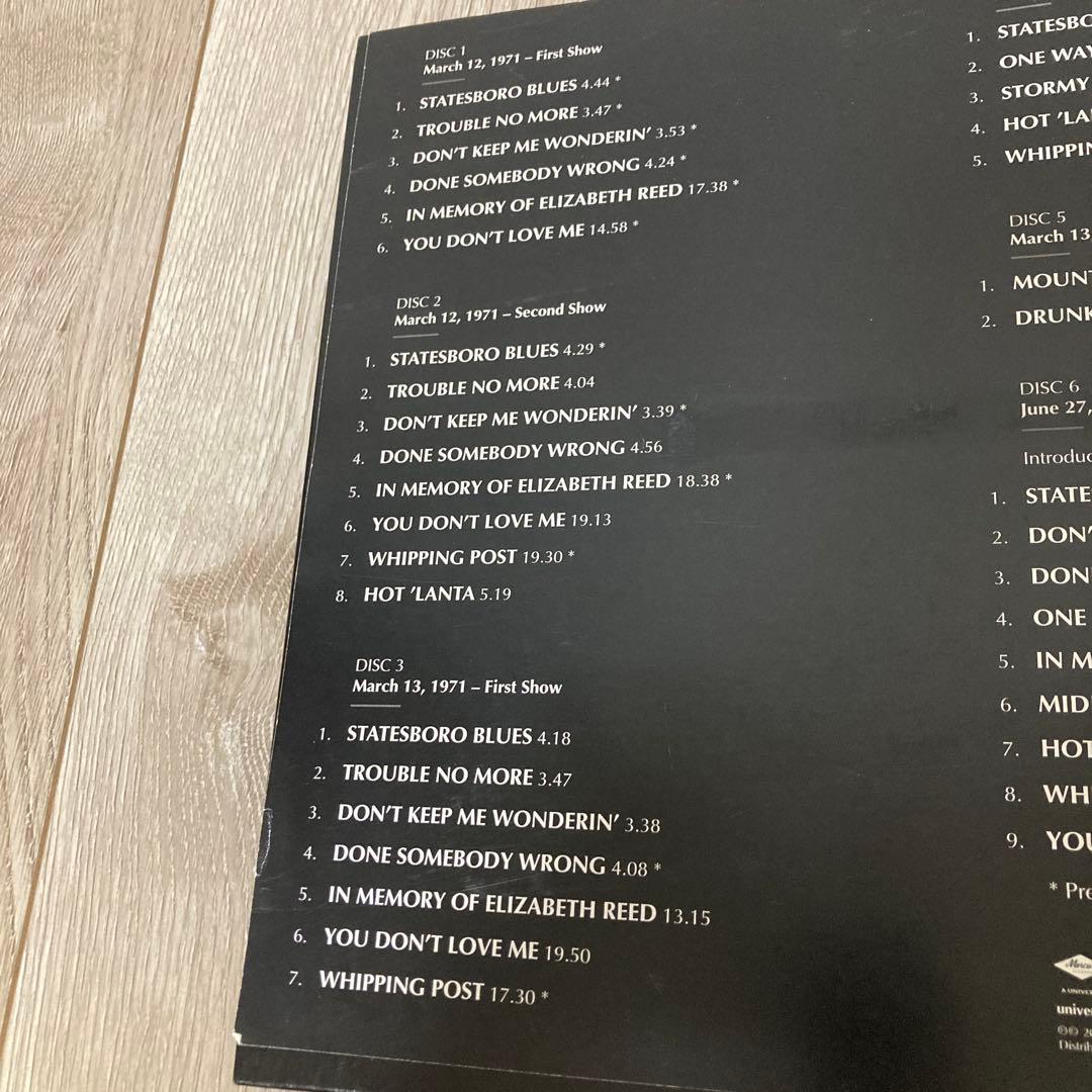 洋楽 ALLMAN BROTHERS BAND FILLMORE EAST 6CD