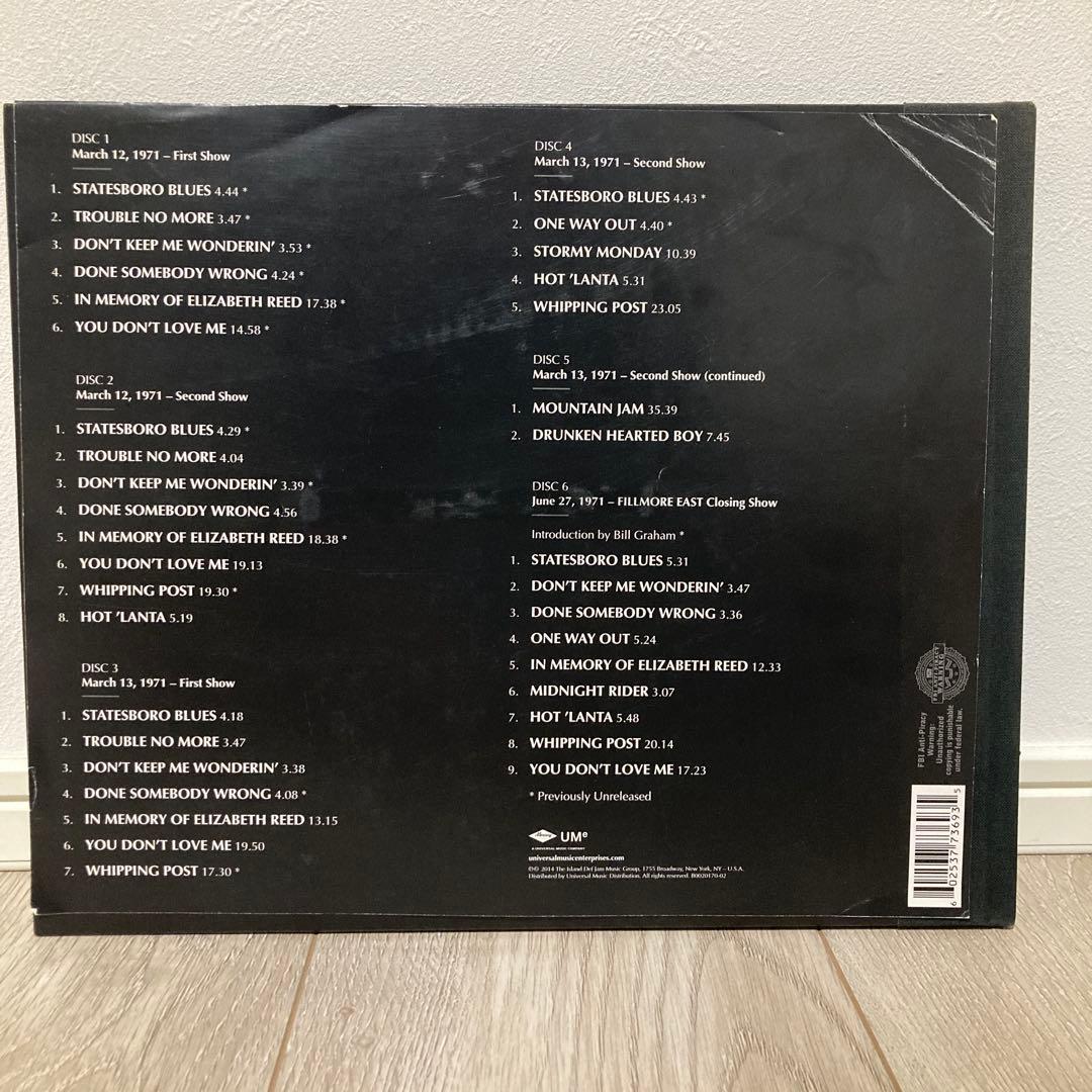 洋楽 ALLMAN BROTHERS BAND FILLMORE EAST 6CD