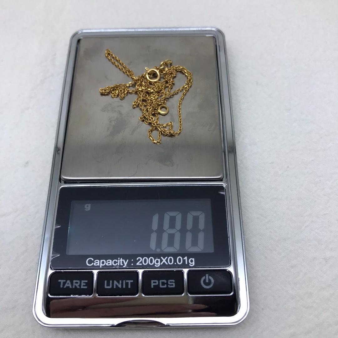 【英国ホールマーク】18金 ネックレス 1.80g ヴィンテージ 王冠刻印