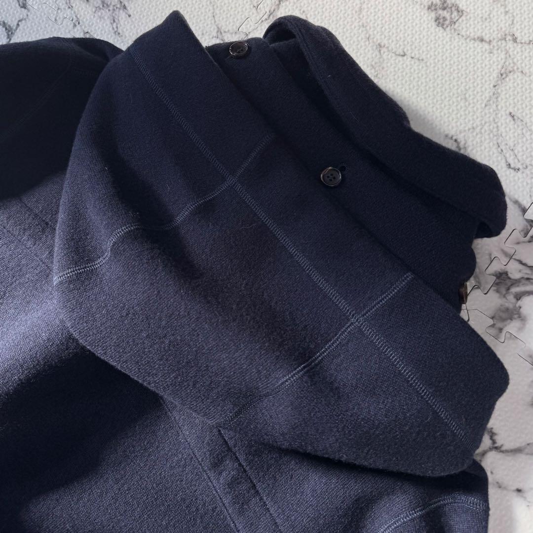 未使用◎グッチ　ダッフルコート　ロゴトグル　2way 大きいサイズ　ネイビー