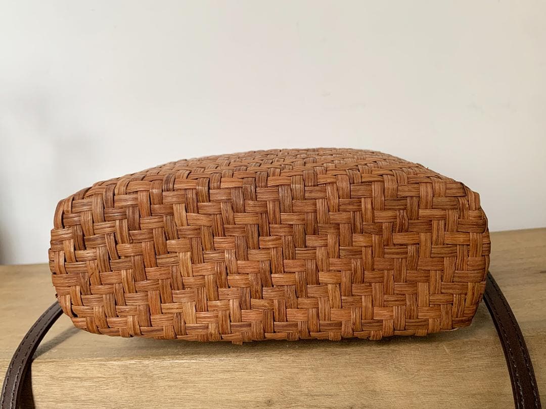 山葡萄 かごバッグ 網代編み 籠 内布付き 長いショルダーストラップ