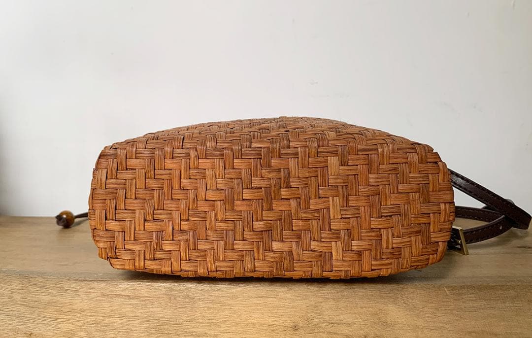 山葡萄 かごバッグ 網代編み 籠 内布付き 長いショルダーストラップ