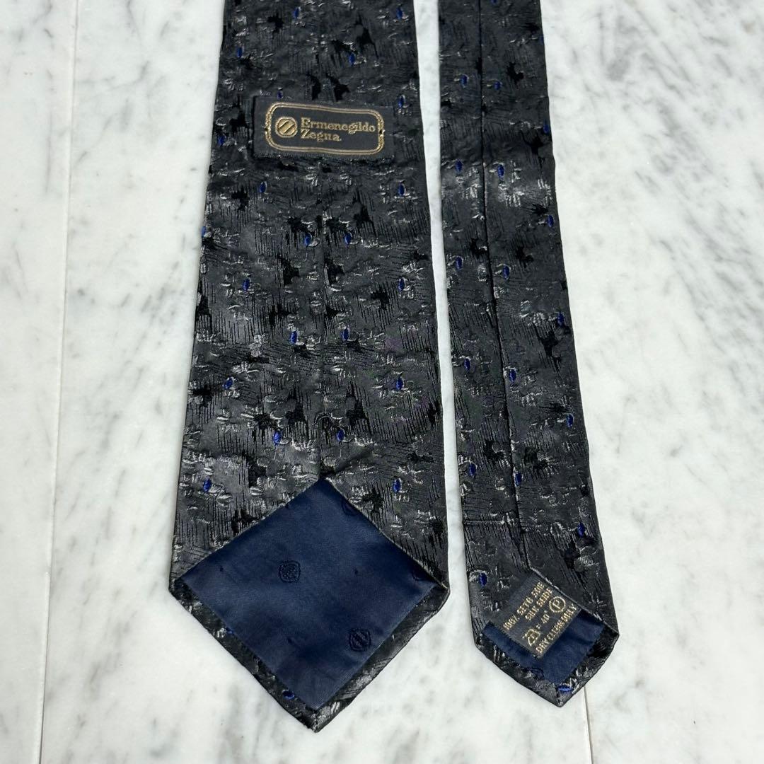 Ermenegildo Zegna ネクタイ グレー ブラック 花柄系