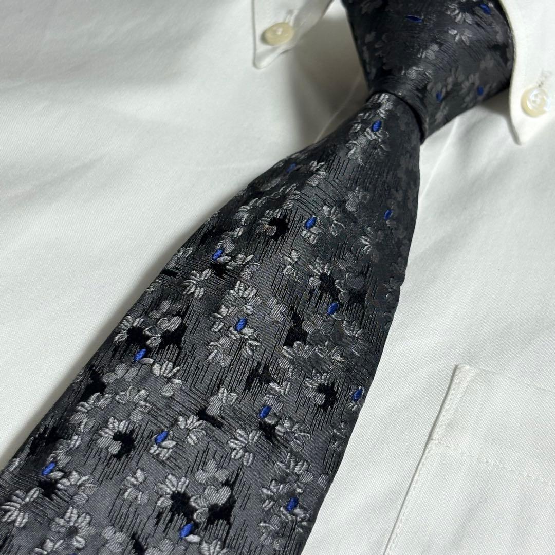 Ermenegildo Zegna ネクタイ グレー ブラック 花柄系