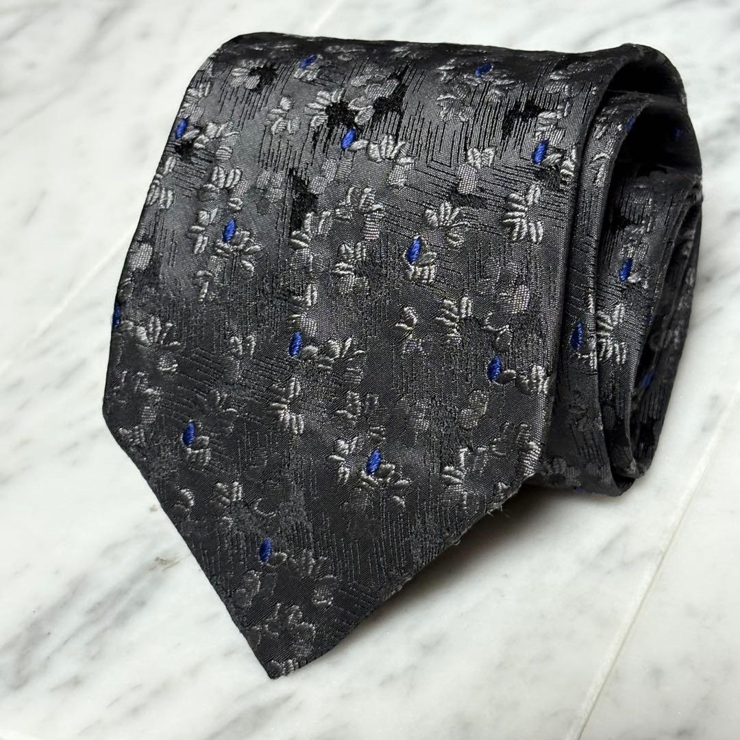 Ermenegildo Zegna ネクタイ グレー ブラック 花柄系