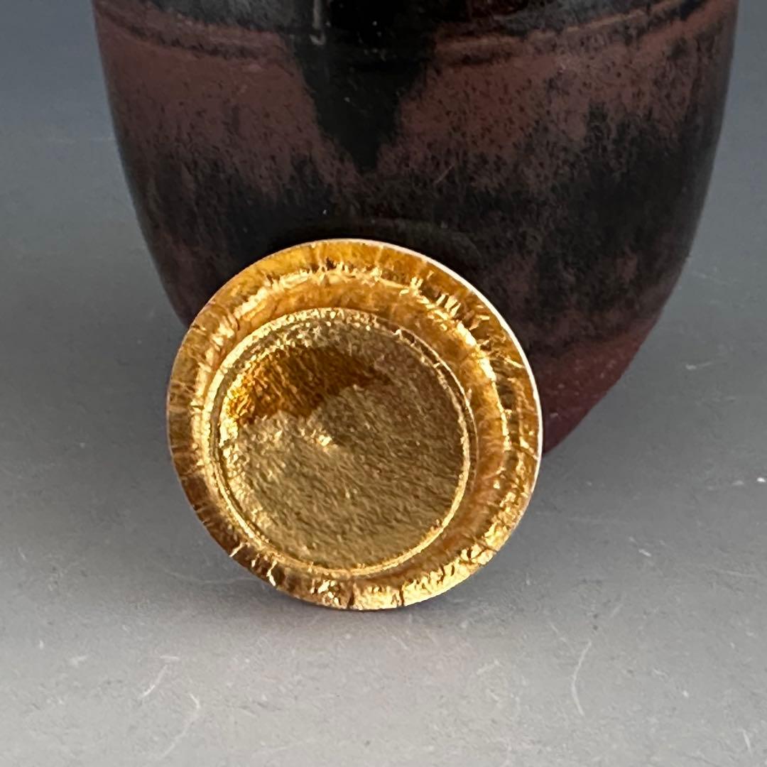 茶道具　古瀬戸写　茶入　濃茶器　山口錠鉄　共箱　仕服付　稽古　茶事　陶芸　瀬戸