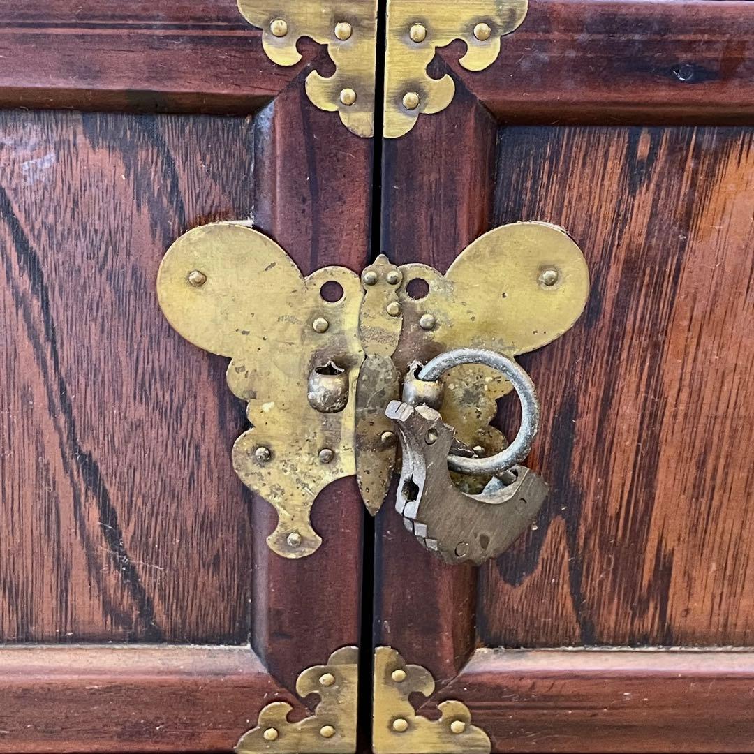 古美術 李朝家具 薬箪笥 ヤクジャン 引き出し 戸棚 レトロ 木製 アンティーク