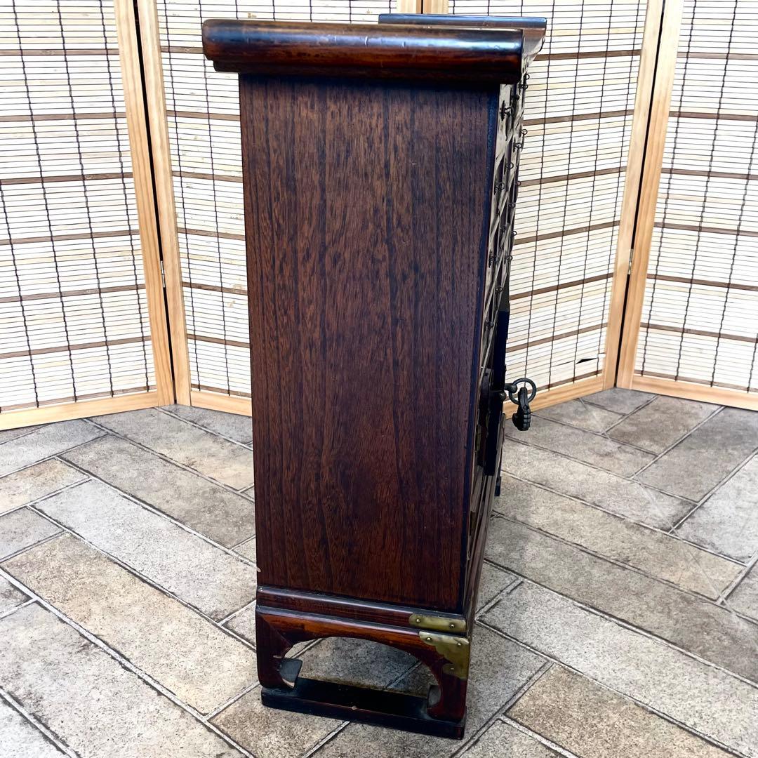 古美術 李朝家具 薬箪笥 ヤクジャン 引き出し 戸棚 レトロ 木製 アンティーク