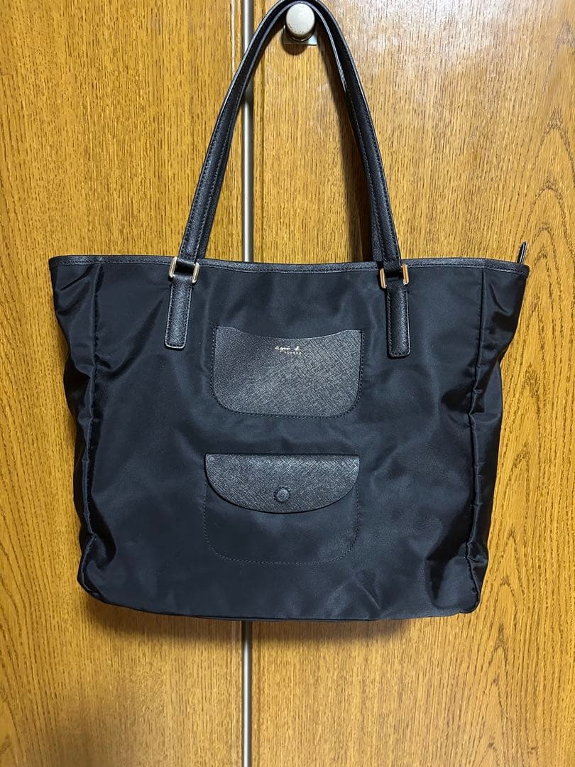 【美品】アニエスベー　ブラック ナイロン ビジネスバッグ
