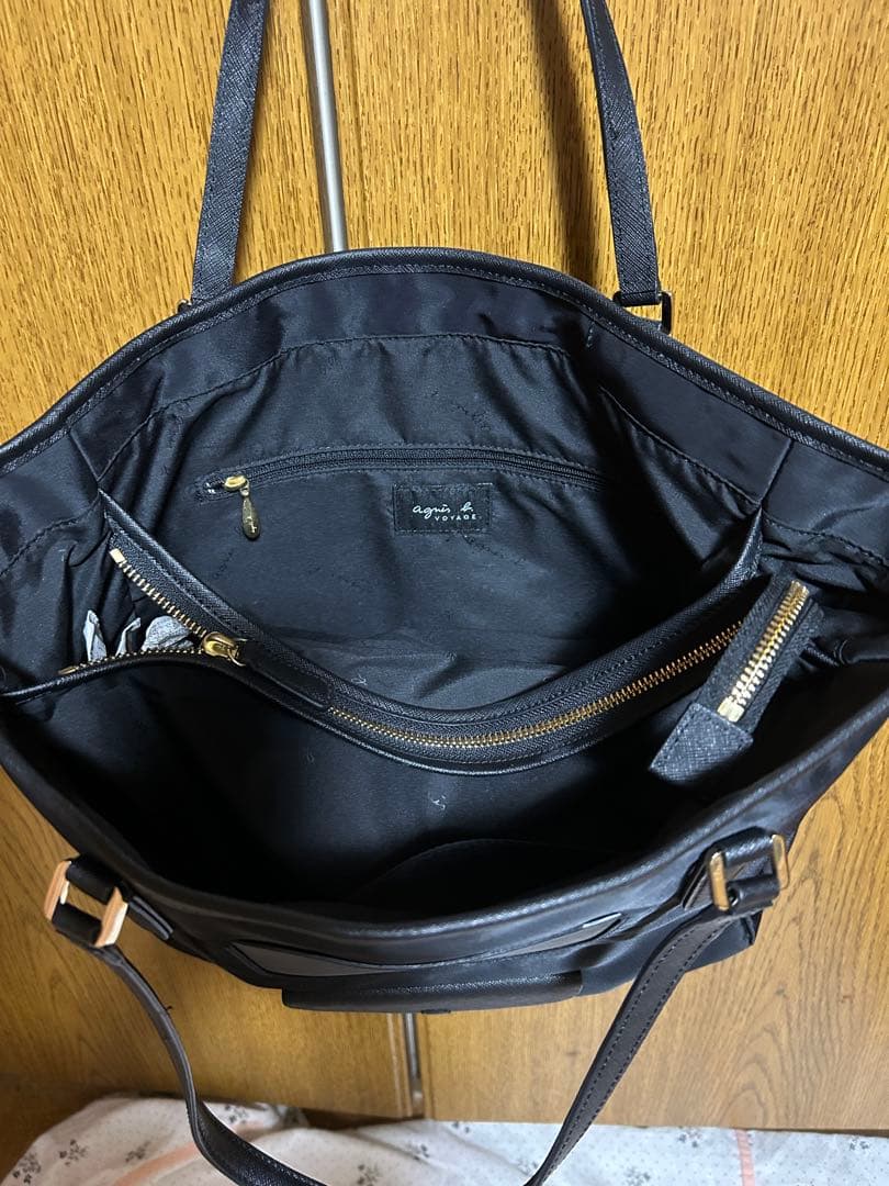 【美品】アニエスベー　ブラック ナイロン ビジネスバッグ