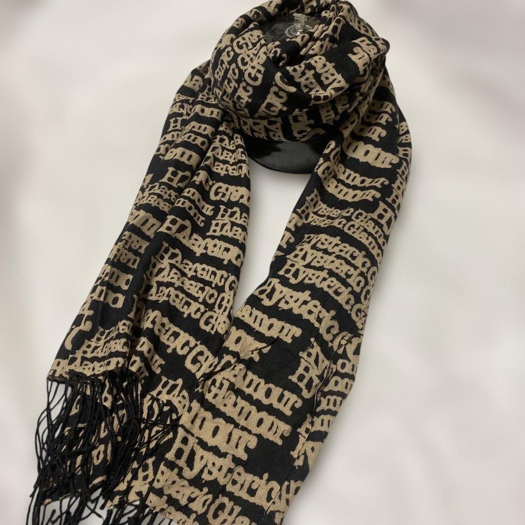 激レア✨ヒステリックグラマー TYPE LOGO 大判 ストール　ブラック　美品