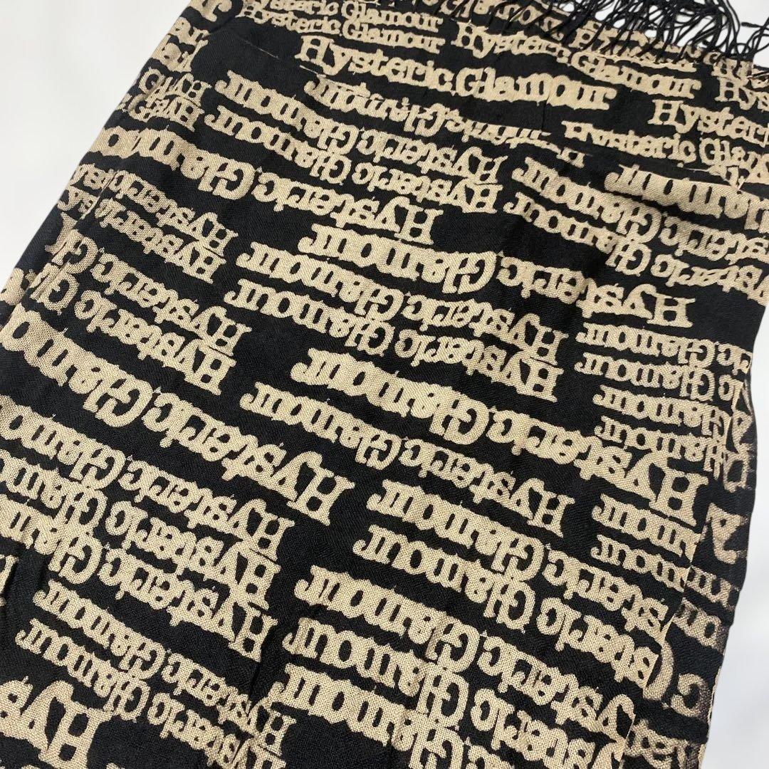 激レア✨ヒステリックグラマー TYPE LOGO 大判 ストール　ブラック　美品