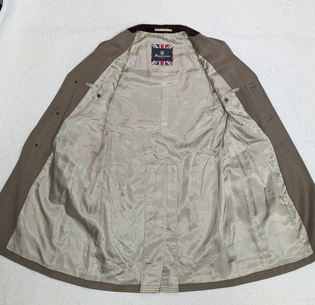 ✨極美品 アクアスキュータム　比翼チェスターコート　ベルベット　ロング　ブラウン