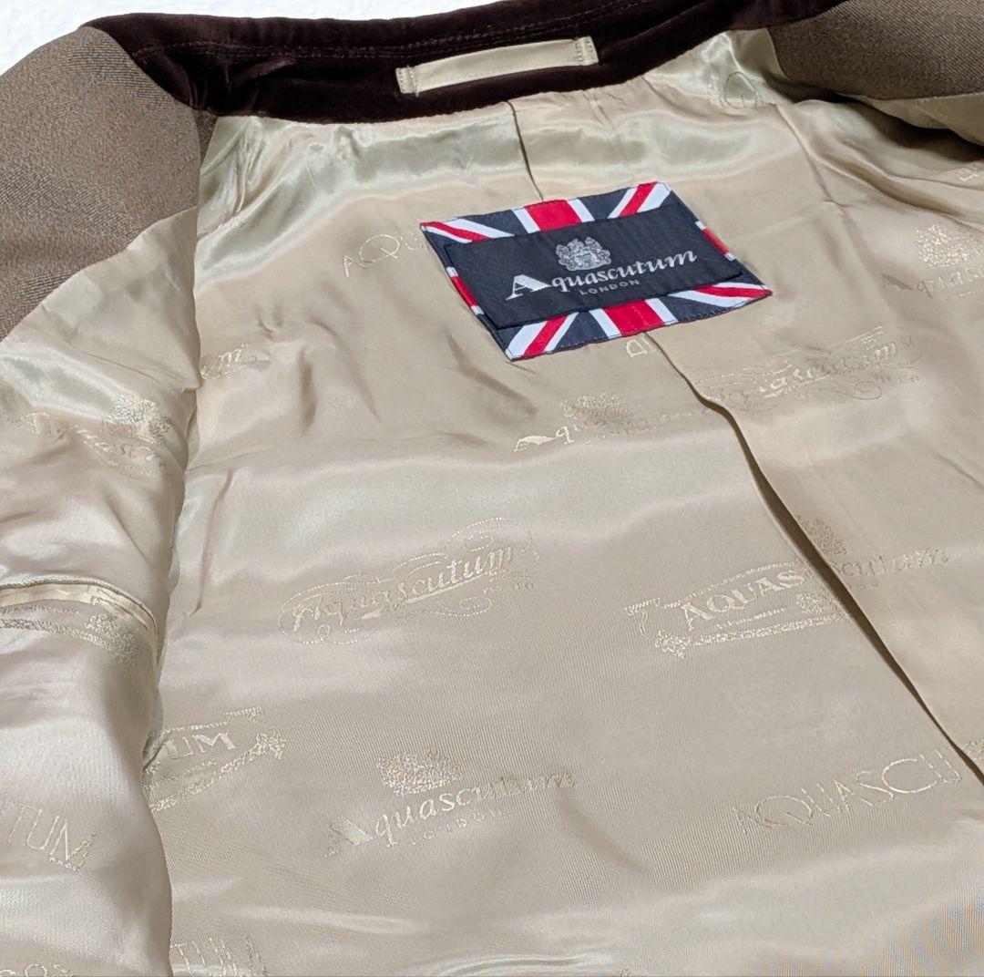 ✨極美品 アクアスキュータム　比翼チェスターコート　ベルベット　ロング　ブラウン