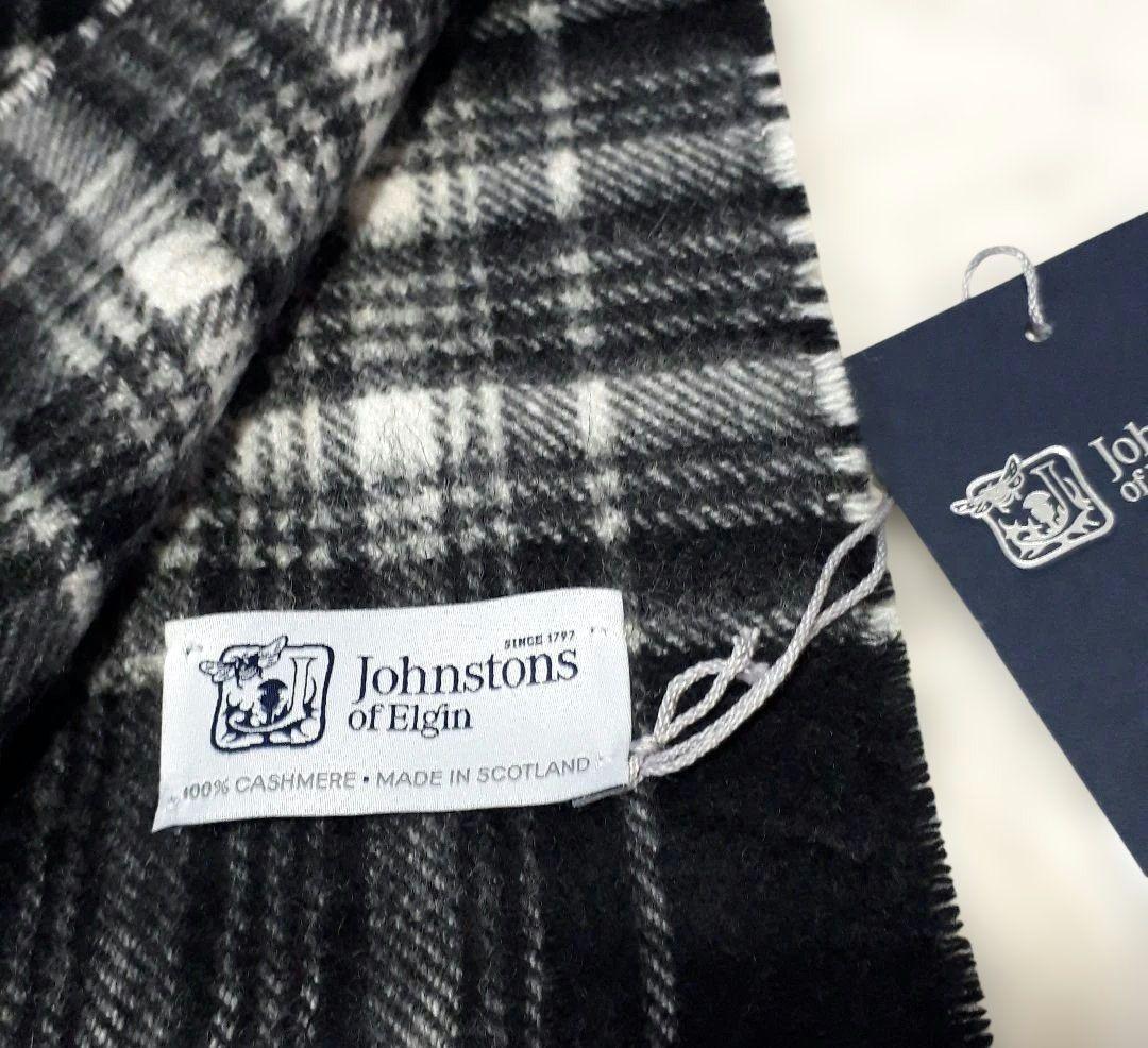 ◾ジョンストンズ オブエルガン◾　カシミヤ100%マフラー☆チェック柄