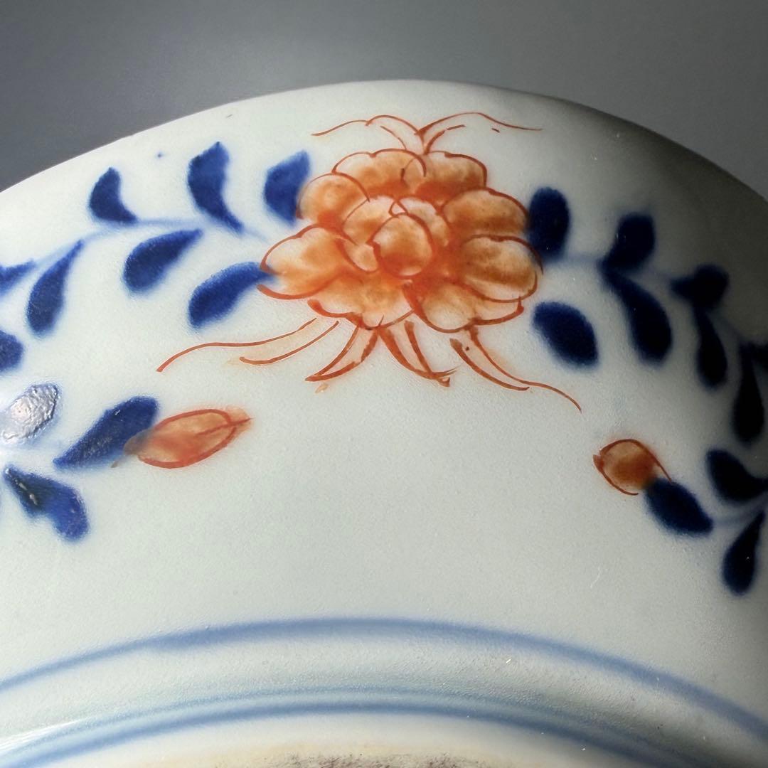 と*も様 明治後期　オールド香蘭社　染錦牡丹文菱形皿　桐箱付　絢爛豪華　アンティ