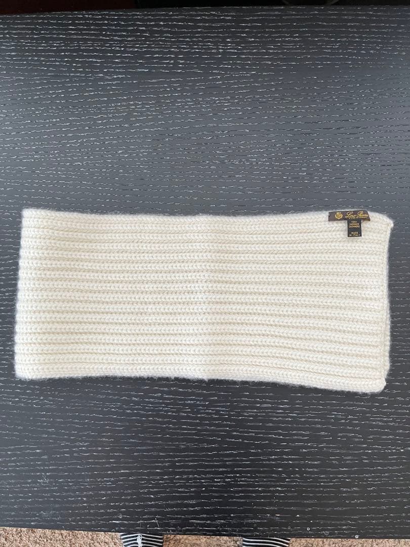 Loro Piana カシミヤ 100% マフラー オフホワイト
