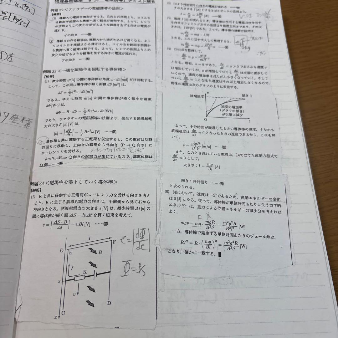 鉄緑会高２物理基礎講座全ての教材授業ノート付き
