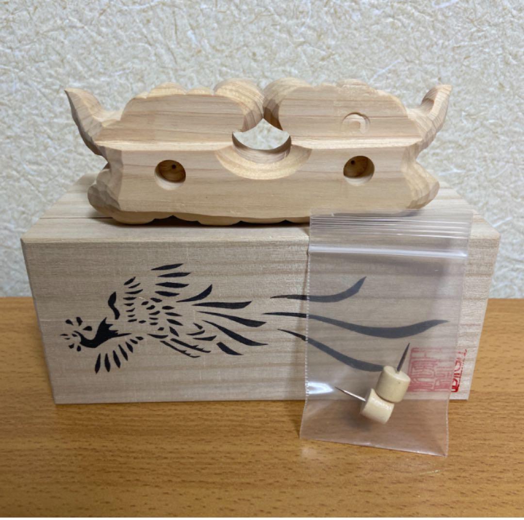 木彫刻家手作り 木製雲棚 お札立て モダン神棚【小】