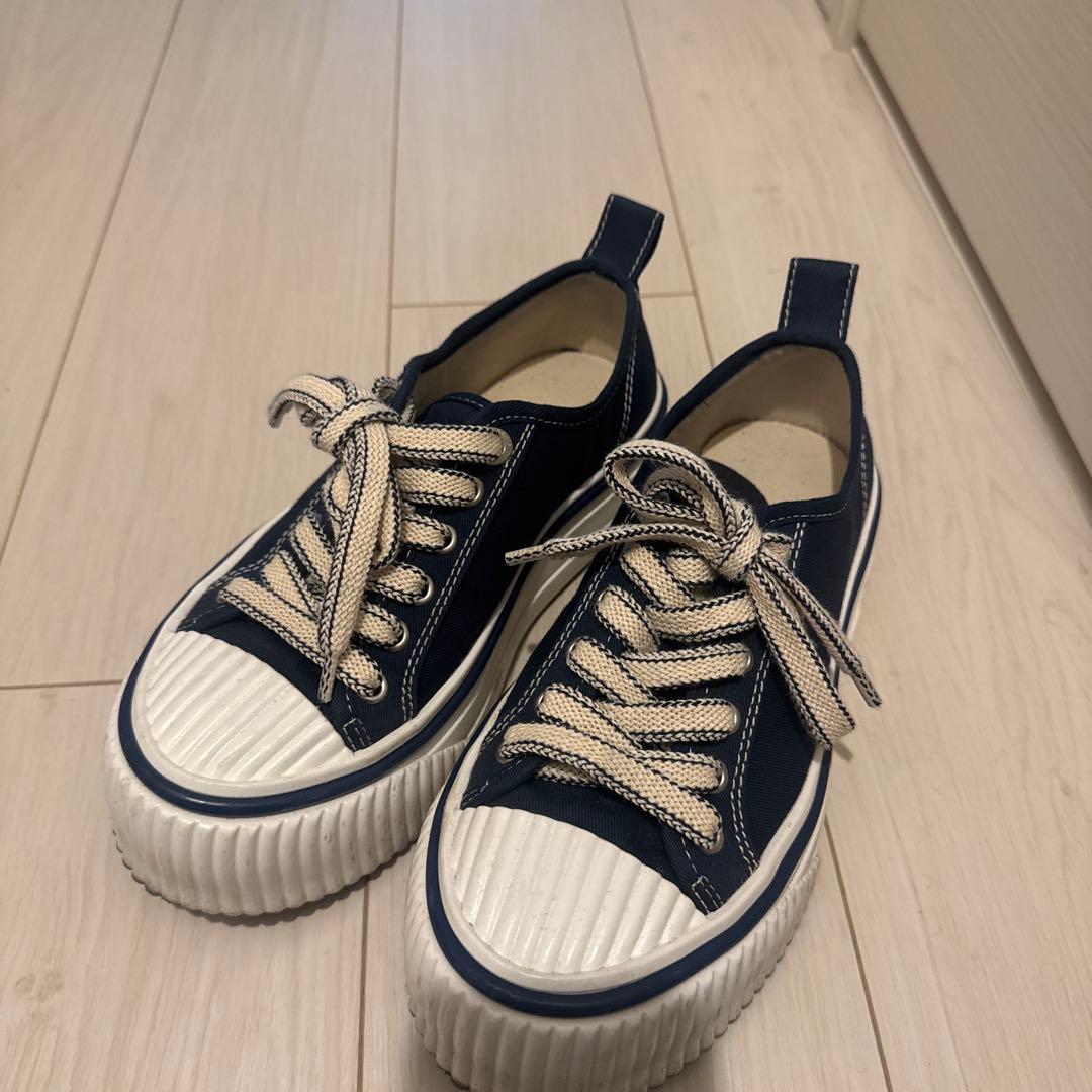 ami parisネイビー 厚底スニーカー